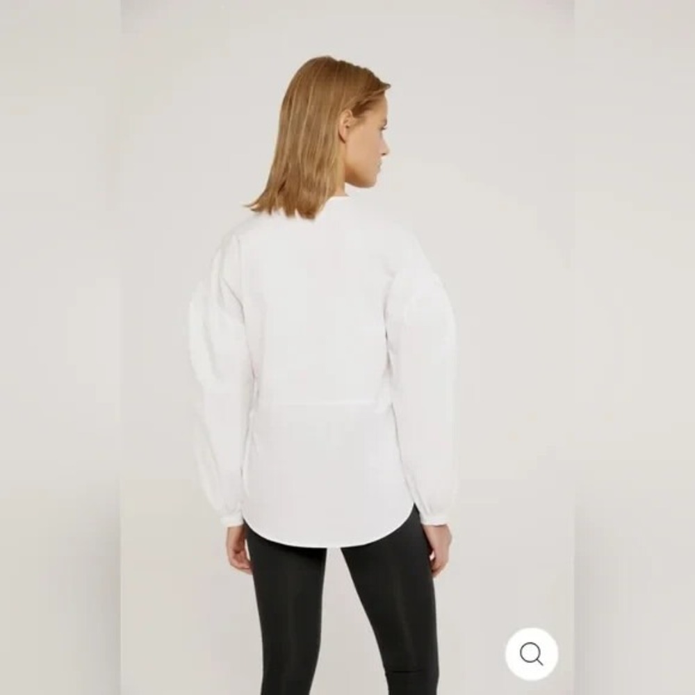 NWT|Harshman Billie 100% Cotton Popover V Neck Blouse Button Detailing White 1X - Picture 4 of 7